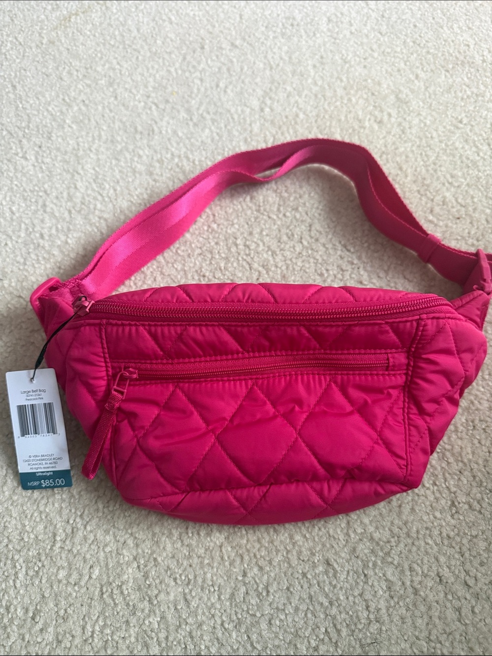Quilted Hot Pink Waist Bag - Vera Bradley NWT